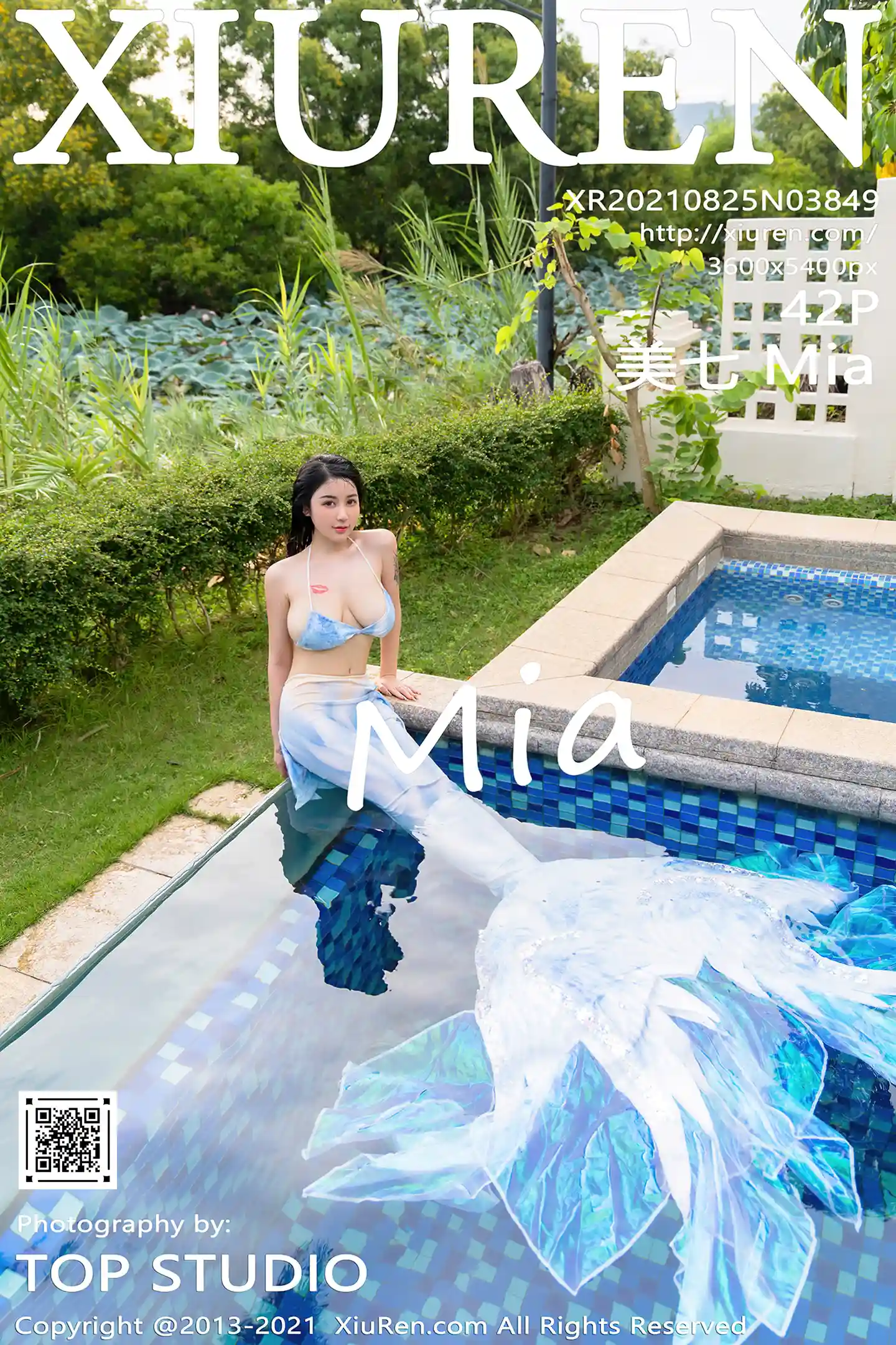 [XiuRen秀人网]No.3849_模特美七Mia三亚旅拍美人鱼主题泳池性感内衣秀丰满身材诱惑写真42P-秀人网 - XiuRen.Space